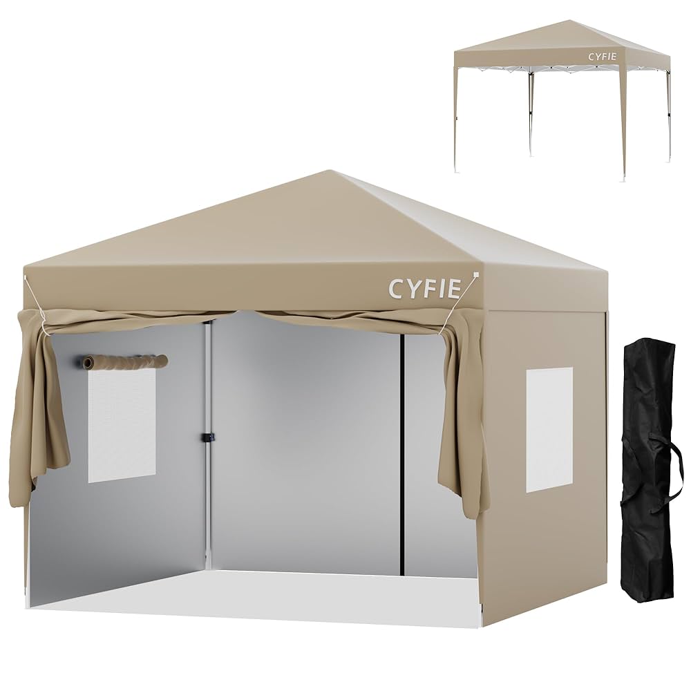 【1点限り】CYFIEタープテント3m×3m サイドシート付き(色:ベージュ) 楽天市場】【スーパーセール/10倍P＆10％券付】 CYFIE タープ